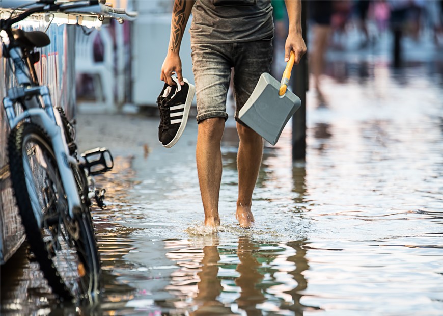 man in water