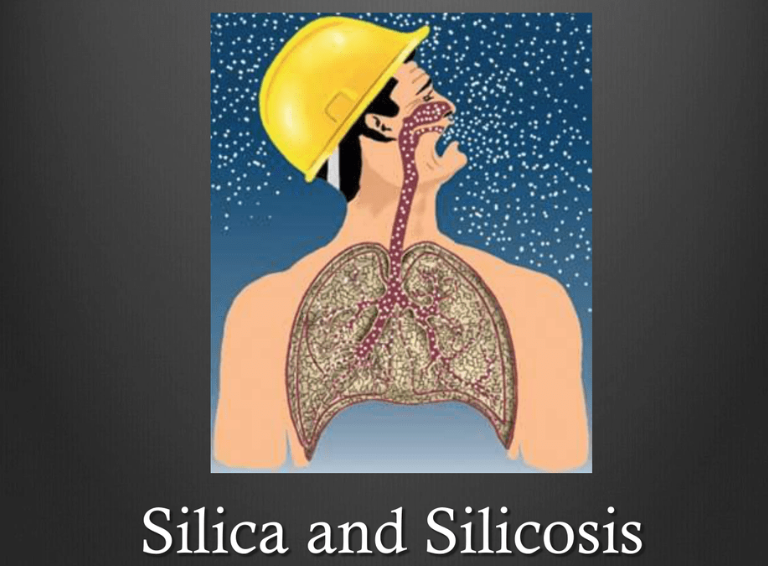 man inhaling silica 